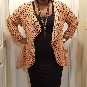 $45 Unique IC by Connie K. Swing Jacket tan/orange